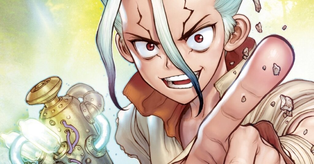 Divulgado pôster da peça de teatro de Dr. Stone Pôster de Dr. Stone (Divulgação)