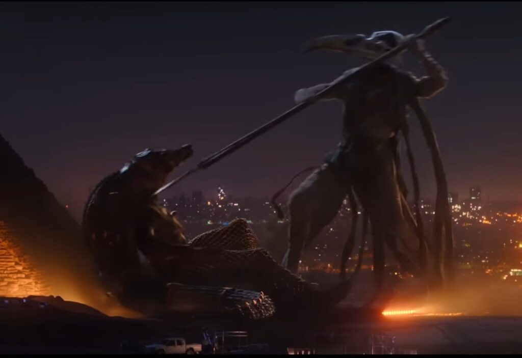 Luta final de Cavaleiro da Lua teve inspiração no trabalho de grande cineasta Luta entre Khonshu e Ammit (Reprodução)