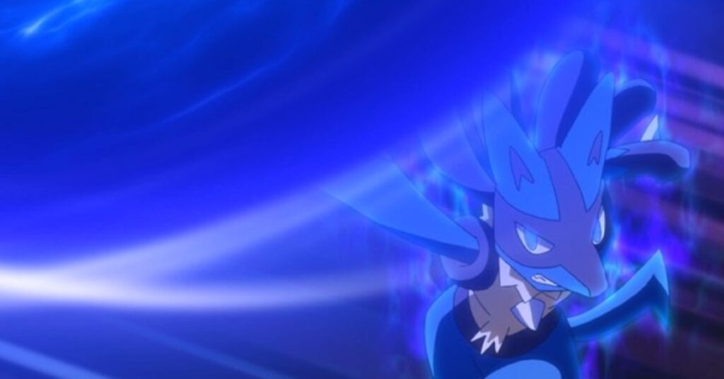 Prévia de Pokémon mostra batalha intensa entre Ash e Raihan Lucario em Pokémon (Reprodução)