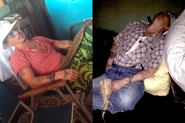 Johnny Depp desmaiado em fotos reveladas em julgamento 
