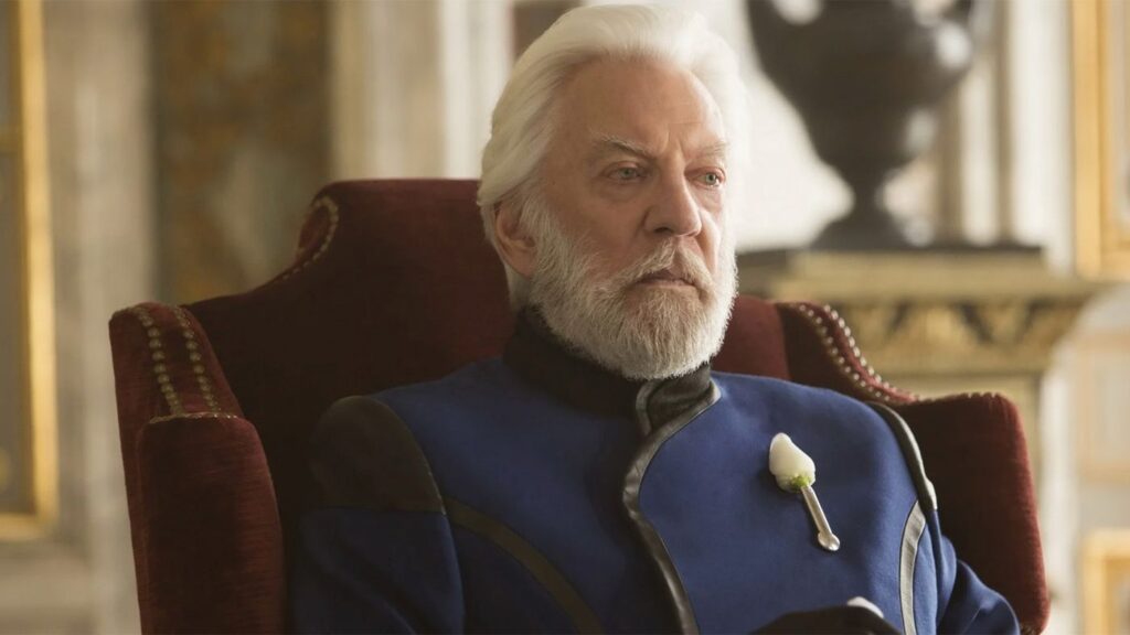 Donald Sutherland como Coriolanus Snow em Jogos Vorazes (Reprodução / Lionsgate)