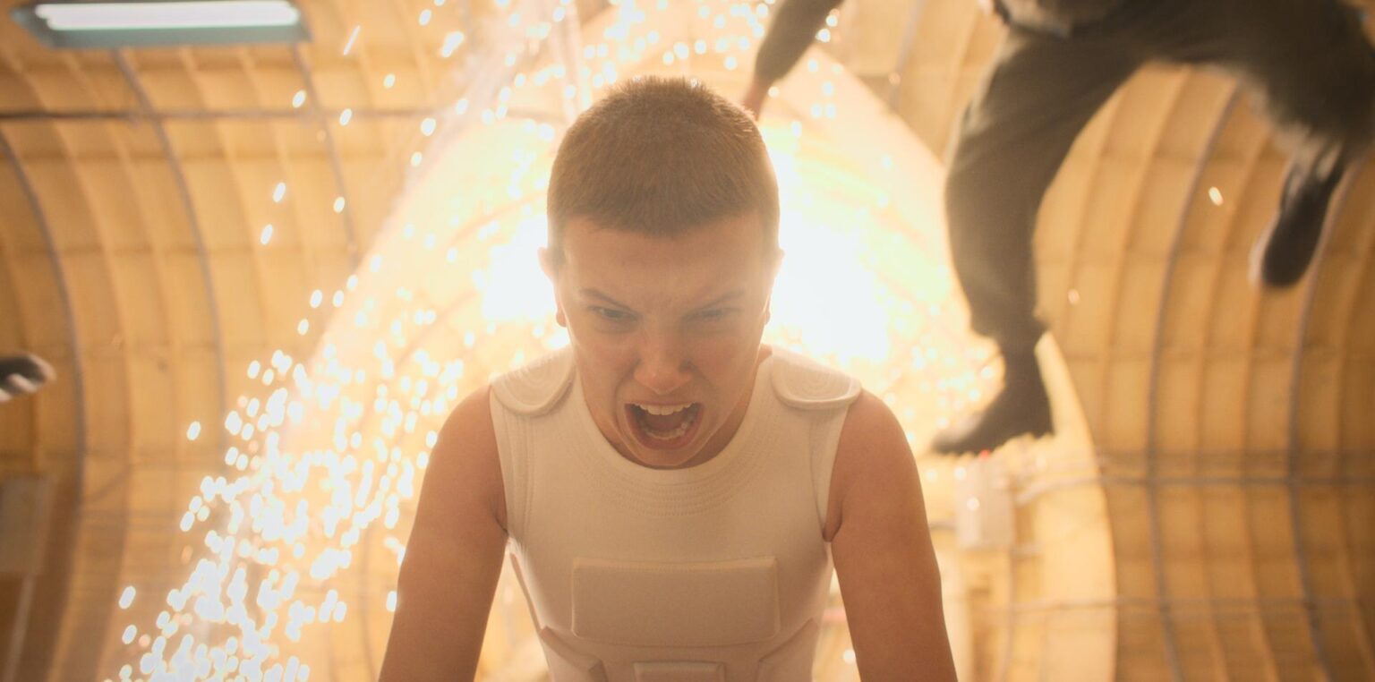 Onze (Millie Bobby Brown) em Stranger Things