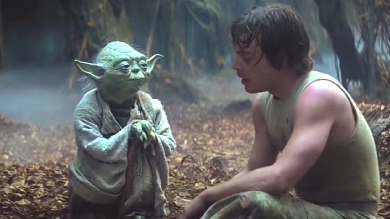 Yoda e Luke (Mark Hamill) em Star Wars (Reprodução / LucasFilm)