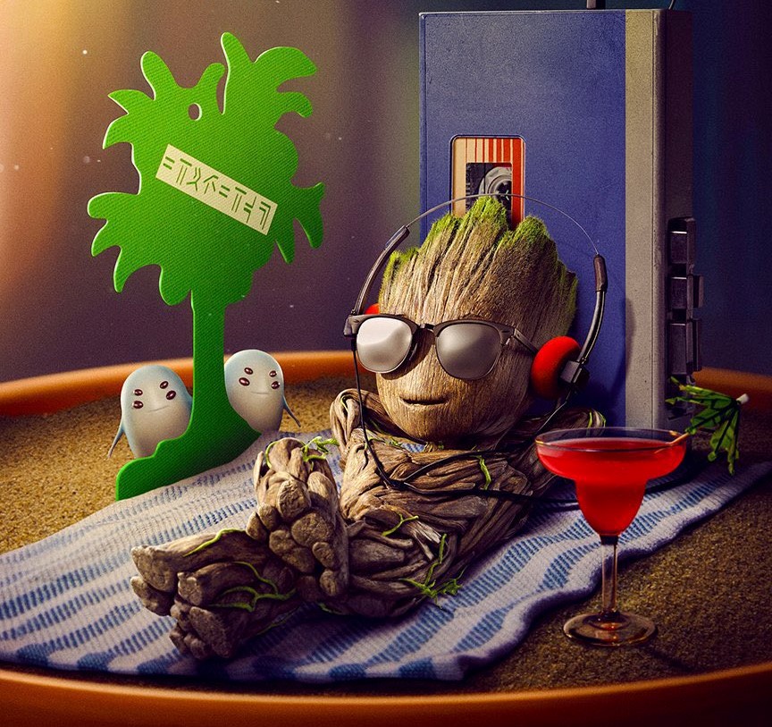 Eu Sou Groot pertence à linha do tempo principal da Marvel? 2 Baby Groot em poster de I Am Groot