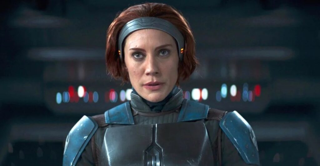 Star Wars: Atriz diz que Bo-Katan continuará a evoluir em The Mandalorian Katee Sackhoff como Bo-Katan em The Mandalorian (Reprodução / Disney+)
