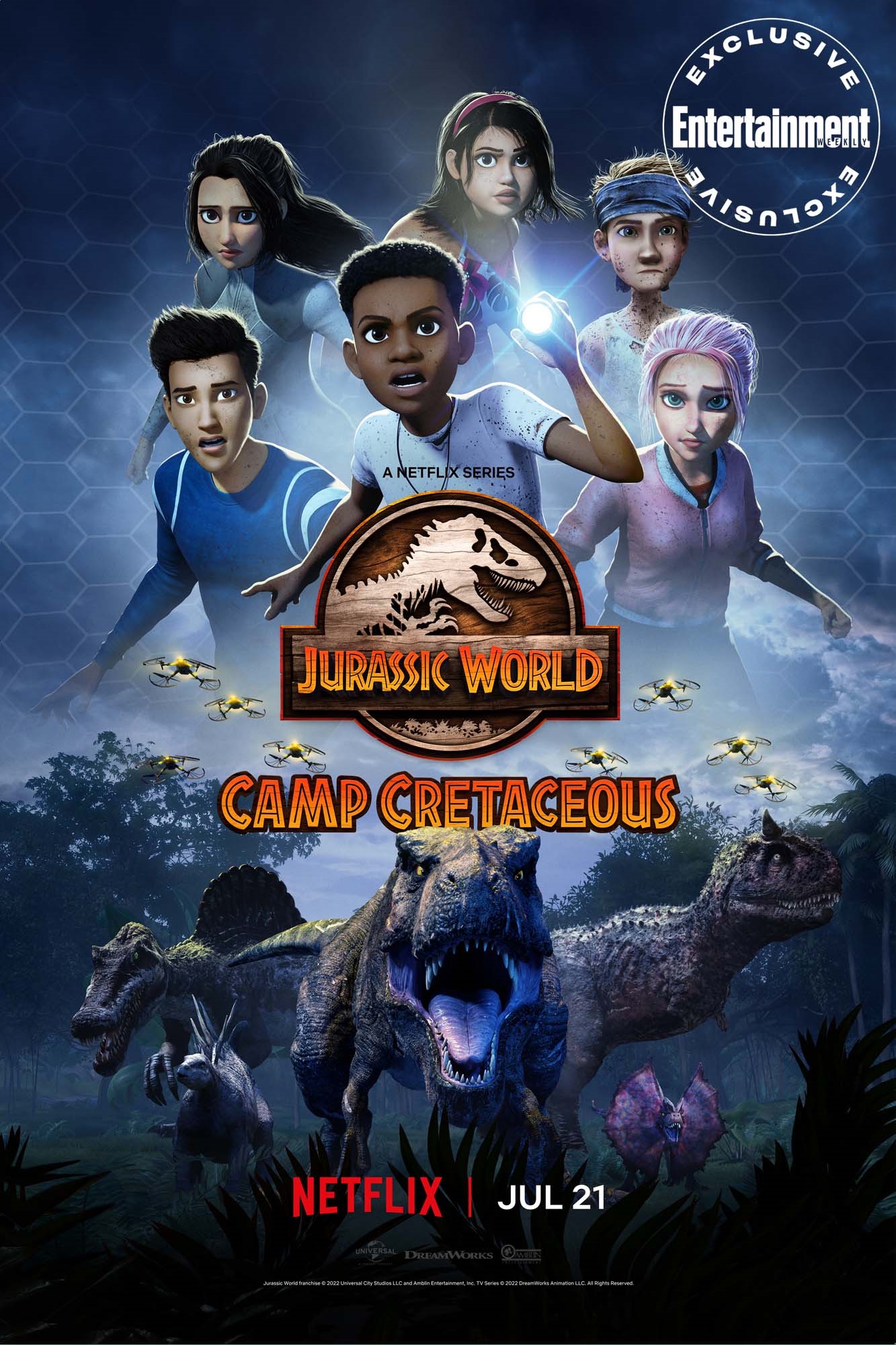 Pôster da 5ª temporada de Jurassic World: Acampamento Jurássico (Reprodução / DreamWorks)