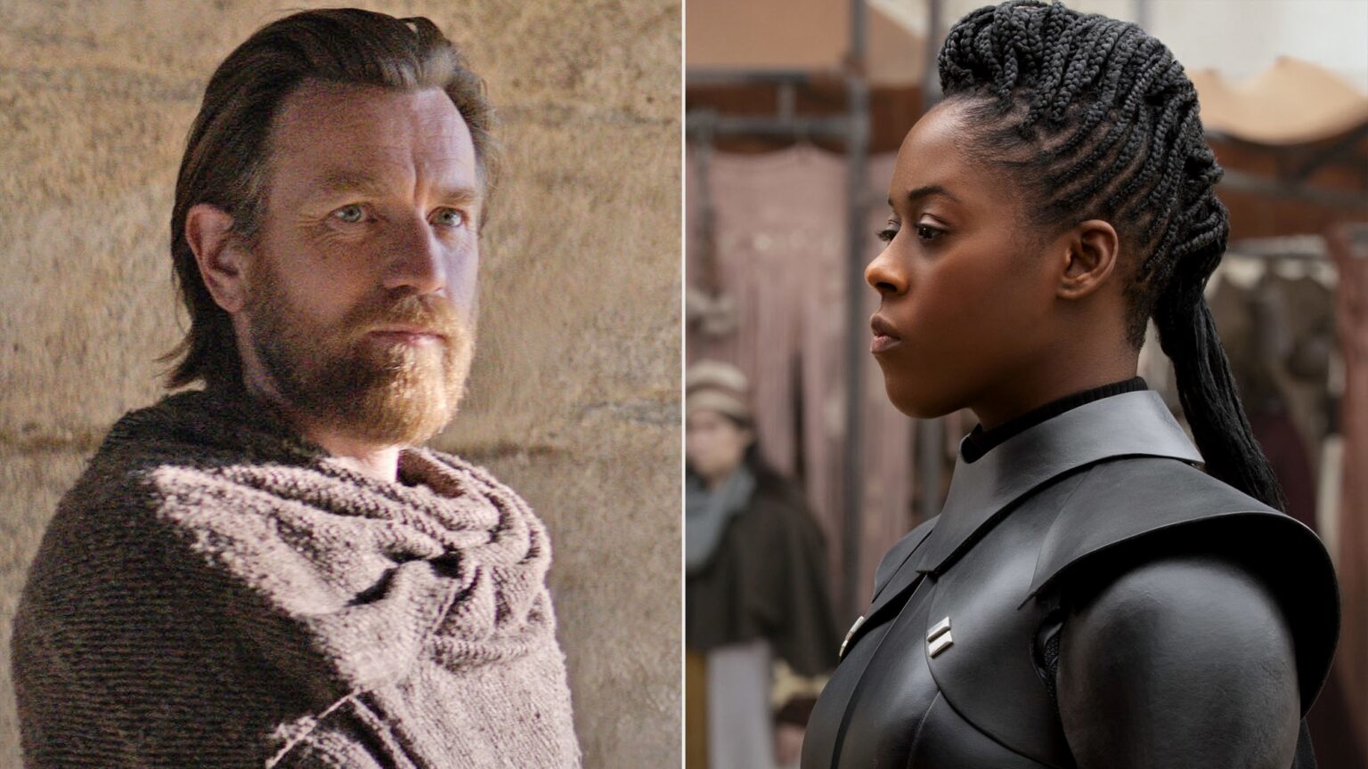 Astro de Obi-Wan Kenobi defende atriz de ataques racistas na web Ewan McGregor e Moses Ingram (Reprodução)