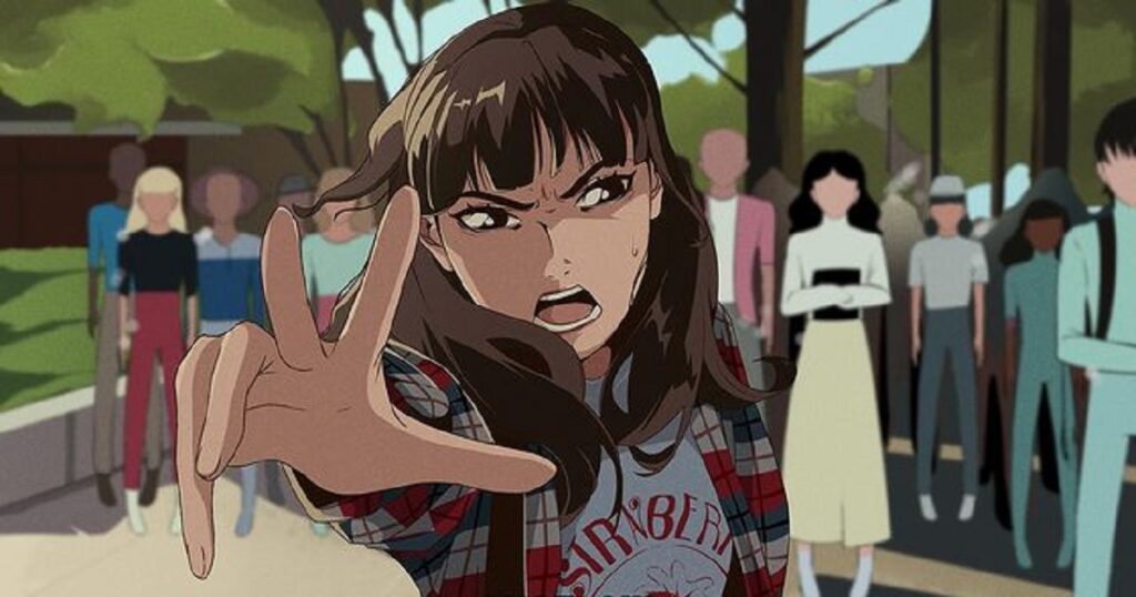 Versão anime de Millie Bobby Brown como Onze em Stranger Things (Reprodução/Instagram)
