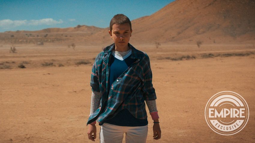 Onze (Millie Bobby Brown) e cena de Stranger Things (Reprodução/Empire)