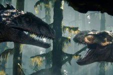 Giganotosaurus e T-Rex em Jurassic World: Domínio (Reprodução / Universal)