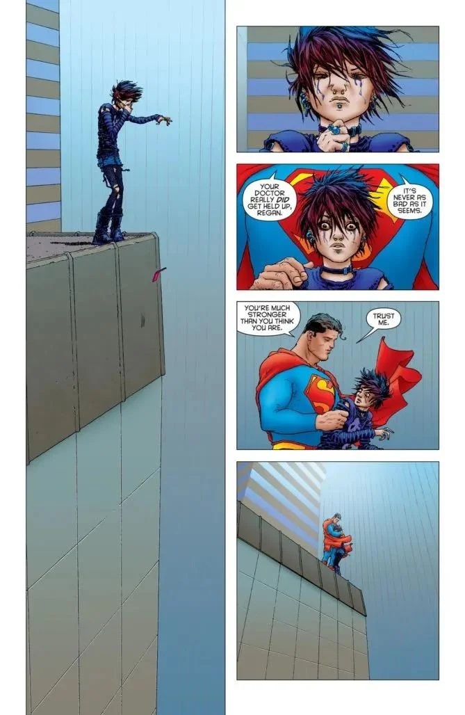 Superman salva jovem em All Star Superman 