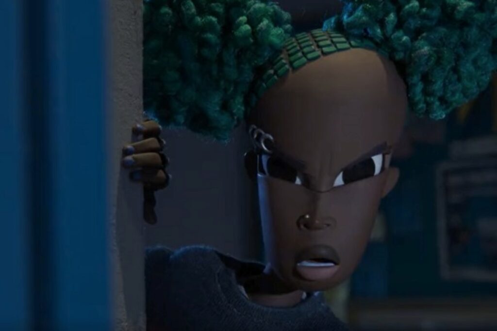 Kat Elliot (Lyric Ross) em Wendell & Wild (Reprodução / Netflix)
