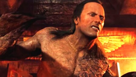 Dwayne Johnson como o Escorpiao Rei em O Retorno da Mumia Reproducaoc