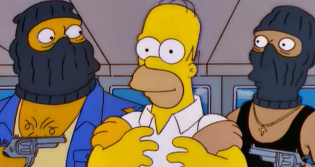 Relembre episódio de Os Simpsons que despertou a fúria dos brasileiros Homer Simpson sendo sequestrado por bandidos em Culpe a Lisa Reproducao