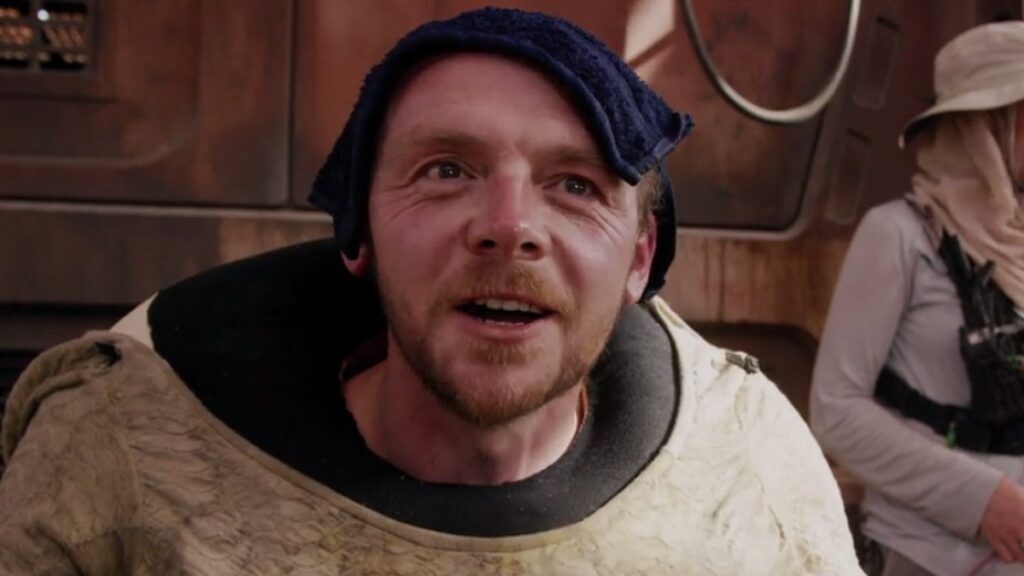 Star Wars tem a base de fãs mais tóxica do mundo, diz ator dos filmes Simon Pegg durante gravações de Star Wars