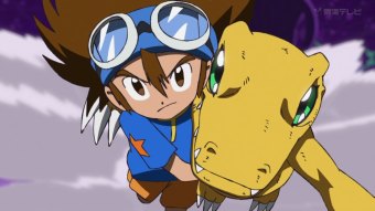 Tai e Agumon em Digimon Adventure