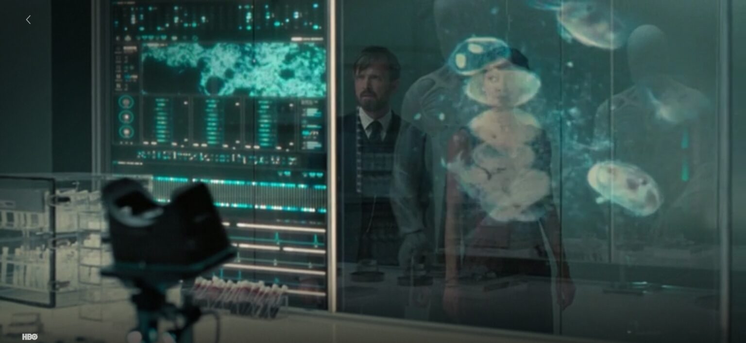 Maeve (Thandiwe Newton) e Caleb (Aaron Paul) em Westworld (Reprodução)