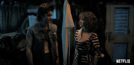 Steve (Joe Keery) e Nancy (Natalia Dyer) em Stranger Things (Reprodução)