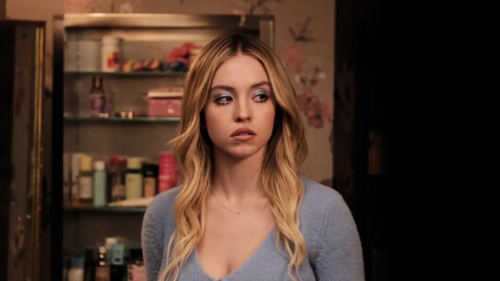 Sydney Sweeney como Cassie em Euphoria (Reprodução / HBO Max)