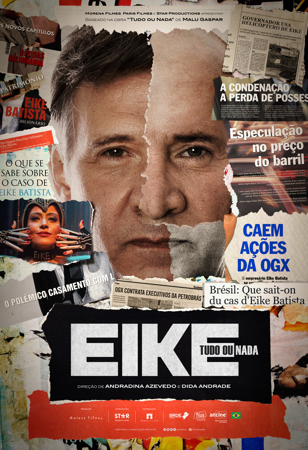 Nelson Freitas como Eike Bastida em cartaz de Eike -- Tudo ou Nada 