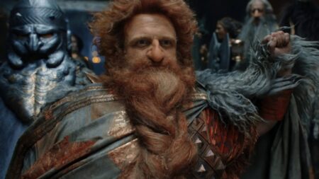 Durin IV (Owain Arthur) em O Senhor dos Anéis: Os Anéis de Poder (Reprodução / Prime Video)