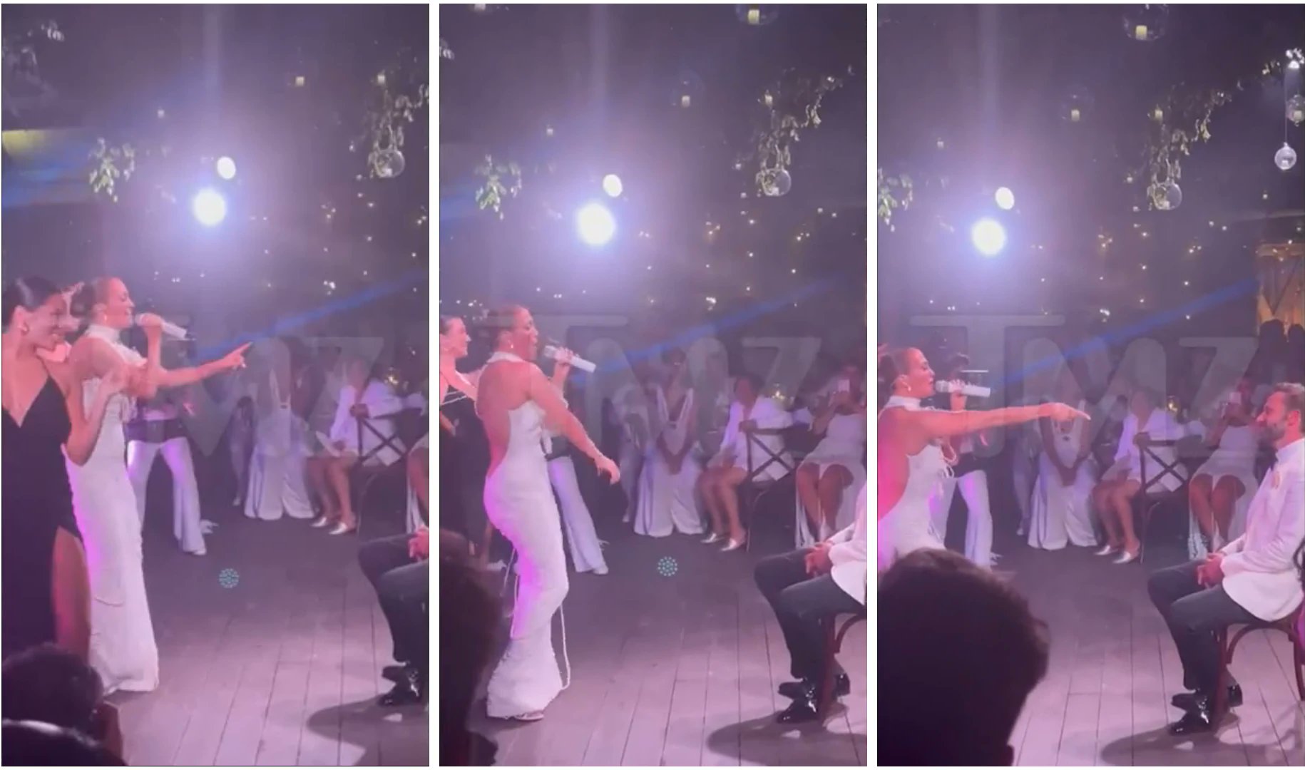 Jennifer Lopez cantando na cerimônia do seu casamento