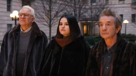Selena Gomez, Martin Short e Steve Martin em Only Murders in the Building (Reprodução / Hulu)