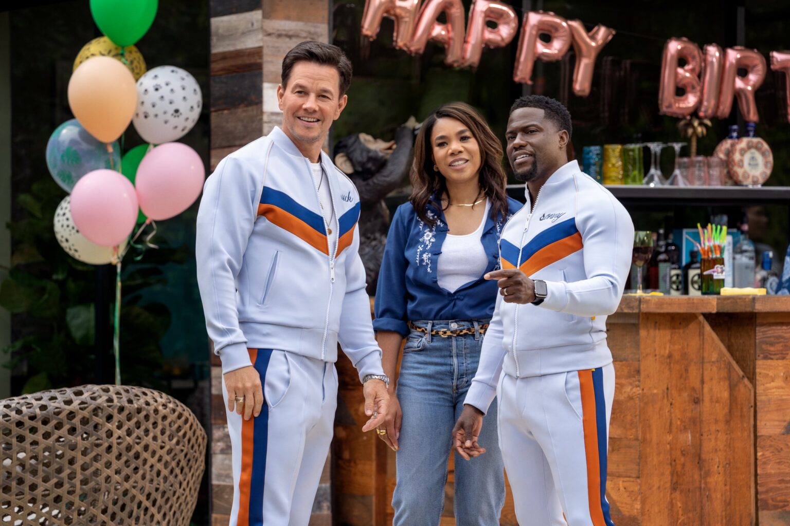 Mark Wahlberg como Huck, Regina Hall como Maya, Kevin Hart como Sonny em De Férias da Família