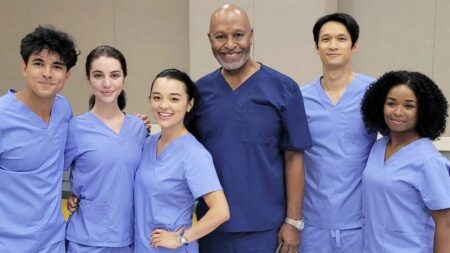 Novo elenco de Grey's Anatomy ao lado do veterano James Pickens Jr.