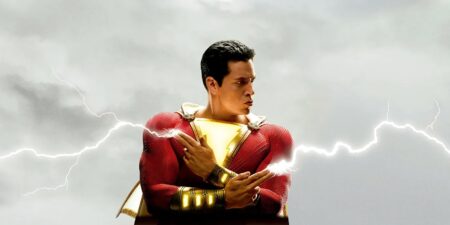 Zachary Levi como Shazam Divulgacao Warner Bros