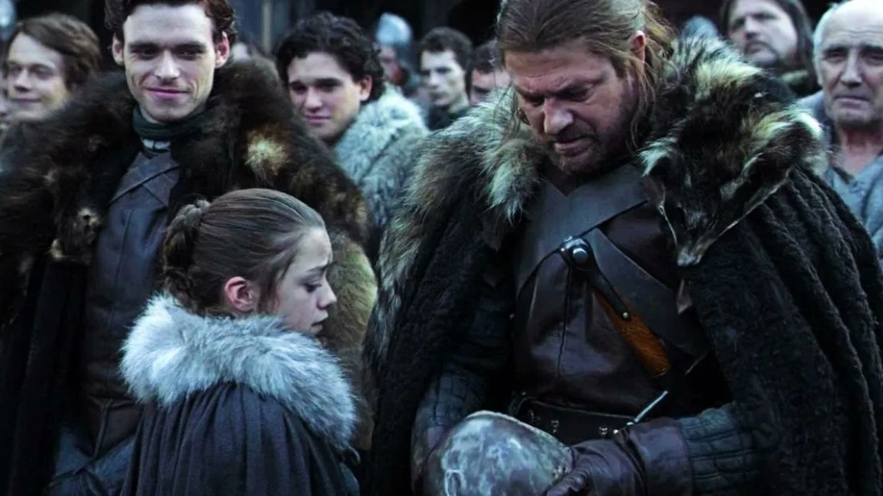 Arya (Maisie Williams) e Ned (Sean Bean) em Game of Thrones (Reprodução / HBO)