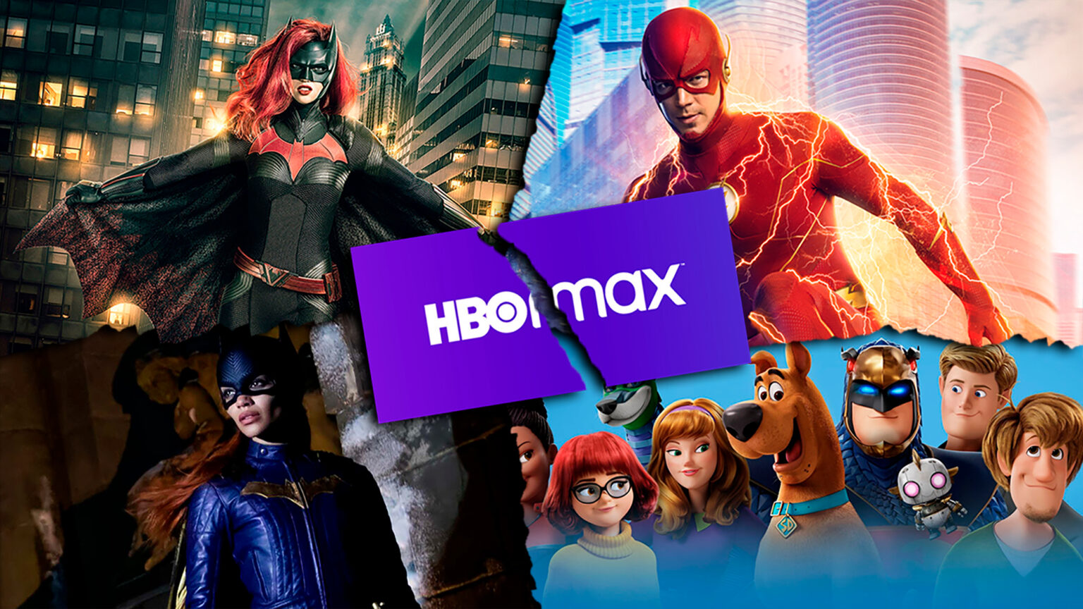 HBO explica o REAL motivo dos cancelamentos em massa Montagem com logo do HBO Max e personagens da DC
