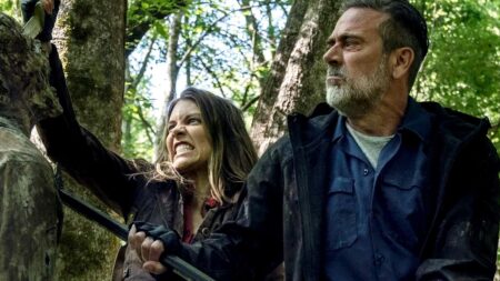 Maggie (Lauren Cohan) e Negan (Jeffrey Dean Morgan) em The Walking Dead (Reprodução)