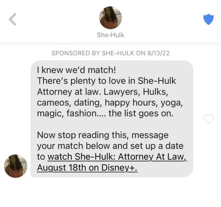 Perfil da Mulher-Hulk no Tinder