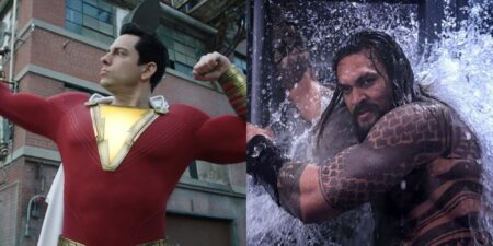Aquaman 2 e Shazam! 2 tem datas de lançamento atrasadas novamente Shazam (Zachary Levi) e Aquaman (Jason Momoa) no DCEU (Reprodução)