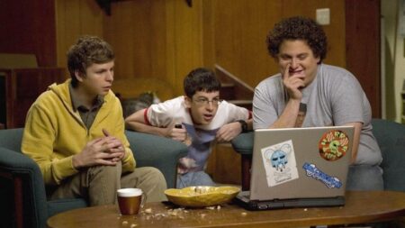 Evan (Michael Cera), Fogell (Christopher Mintz-Plasse) e Seth (Jonah Hill) em Superbad: É Hoje (Reprodução)