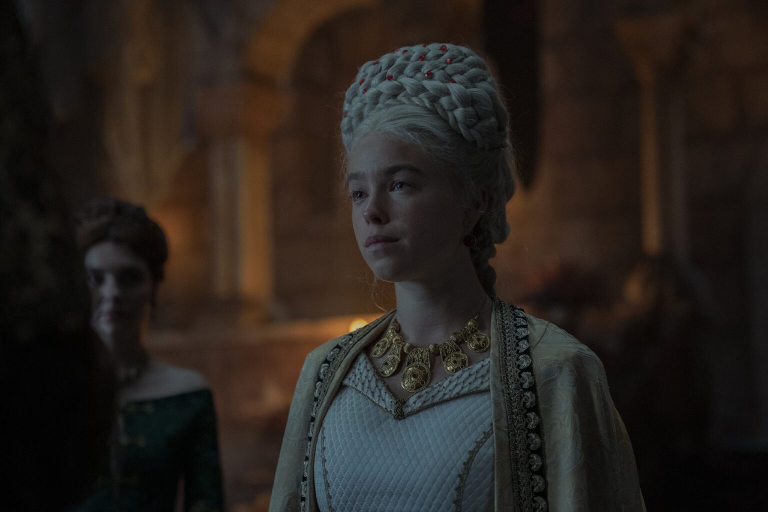 Milly Alcock como Rhaenyra Targaryen em A Casa do Dragão