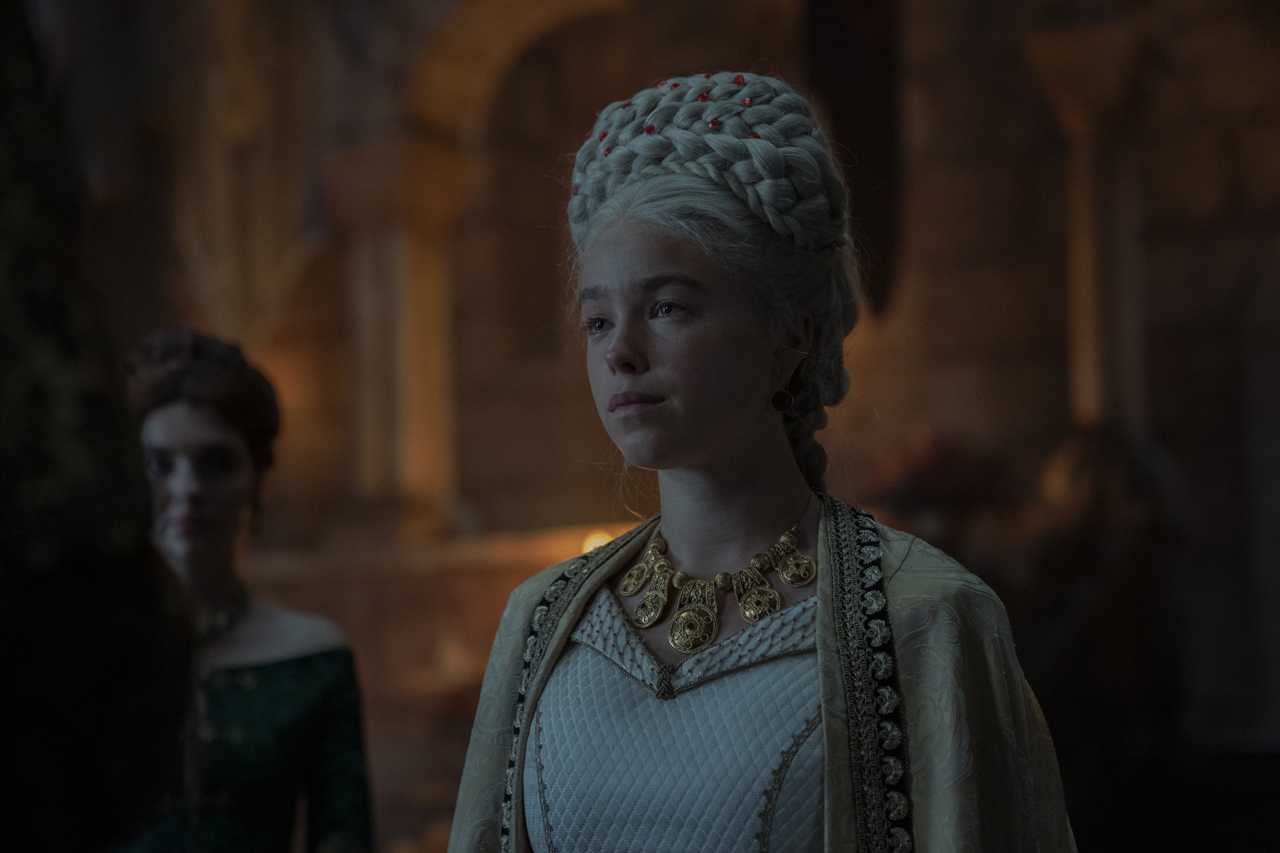 Milly Alcock como Rhaenyra Targaryen em A Casa do Dragão