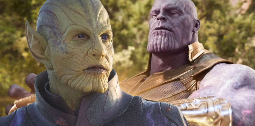 Thanos pode ter criado a tempestade perfeita para a “Invasão Secreta”. Entenda: Montagem com Thanos (Josh Brolin) e Skrull
