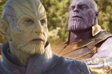 Montagem com Thanos (Josh Brolin) e Skrull