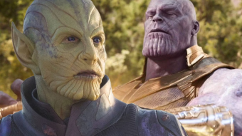 Montagem com Thanos (Josh Brolin) e Skrull