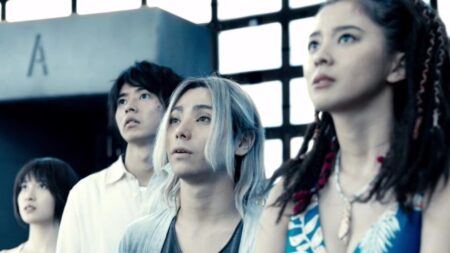 Tao Tsuchiya, Kento Yamazaki, Nijirô Murakami e Aya Asahina em Alice in Borderland (Reprodução)