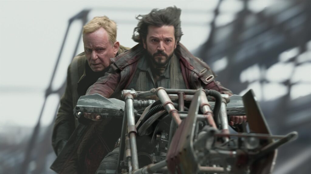 Stellan Skarsgård como Luthen Rael e Diego Luna como Cassian Andor em Andor (Reprodução / Disney+)