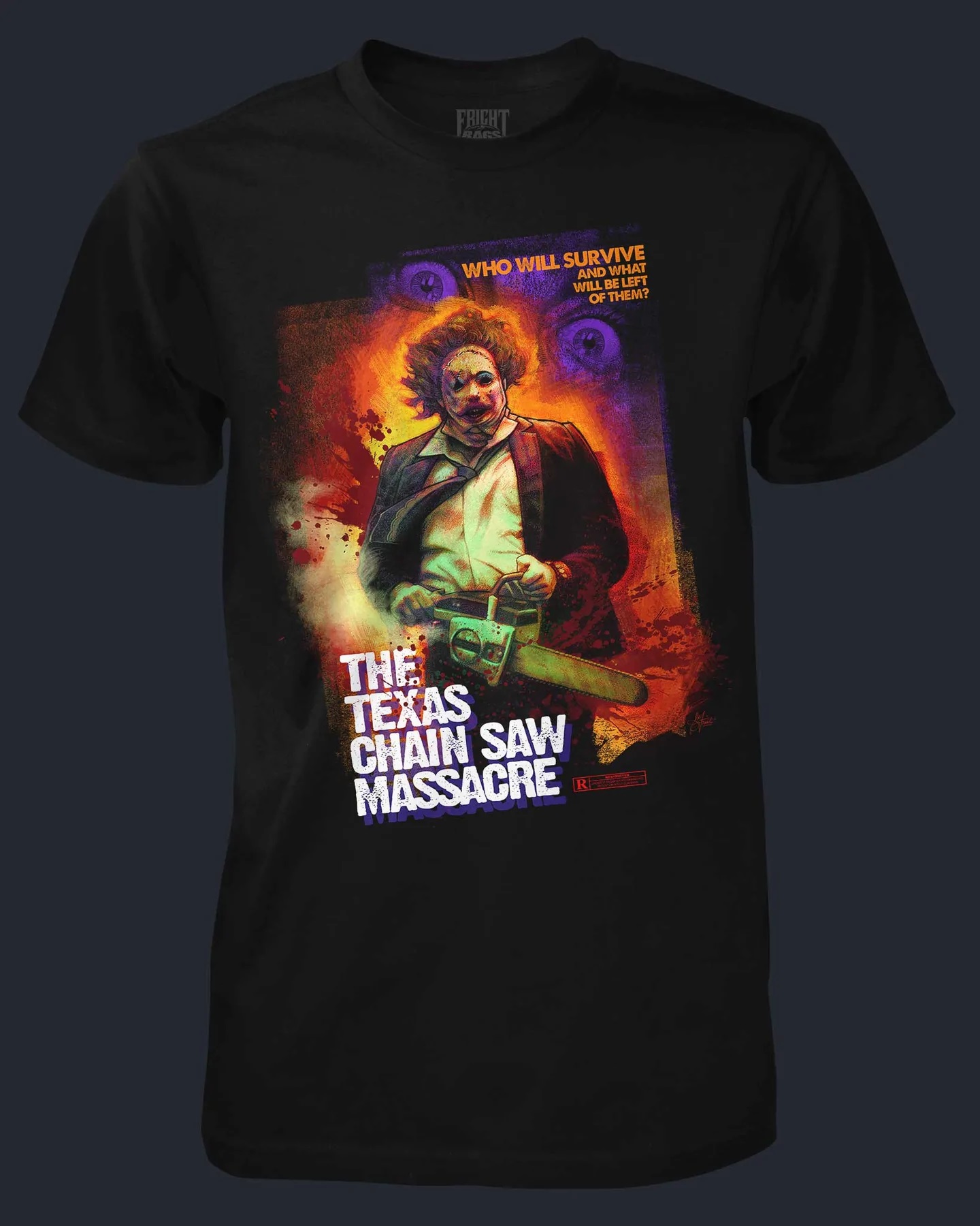 Camiseta da coleção oficial de O Massacre da Serra Elétrica para Fright-Rags (Reprodução)