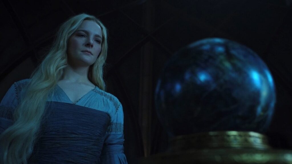Os Anéis de Poder: O que é uma Palantír e sua conexão com o Rei de Númenor? galadriel palantir aneis de poder