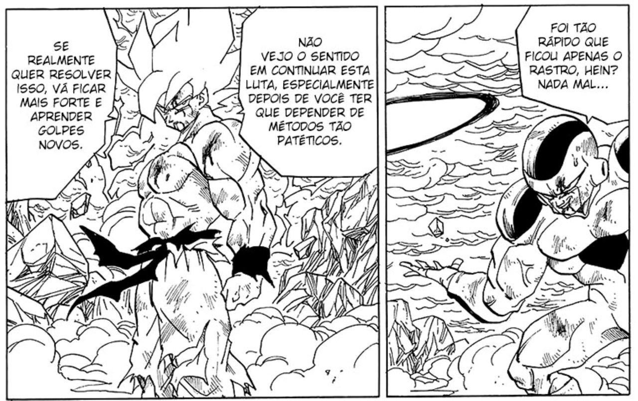 Goku e Freeza no capítulo 326 do mangá Dragon Ball Z (Reprodução)