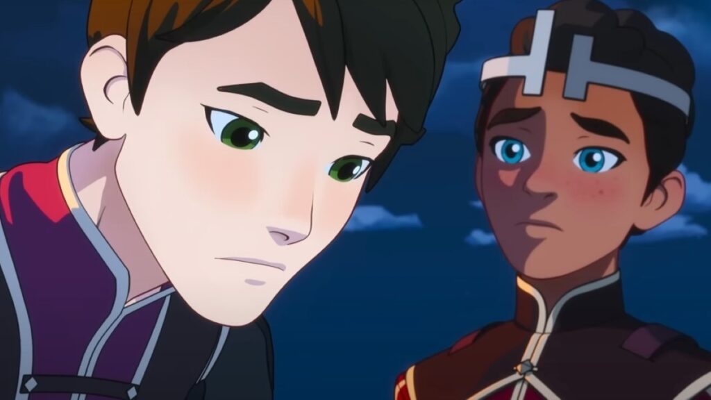 Vilão está pronto para seu retorno em trailer de O Príncipe Dragão Callum e Ezran em O Príncipe Dragão (Reprodução / Netflix)
