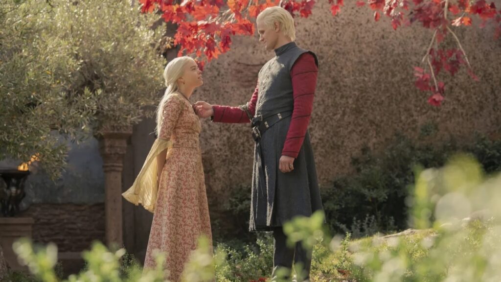 A Casa do Dragão: Rhaenyra e Daemon realmente se casam? Rhaenyra (Milly Alcock) e Daemon (Matt Smith) em cena do episódio 4 de A Casa do Dragão (Reprodução / HBO)