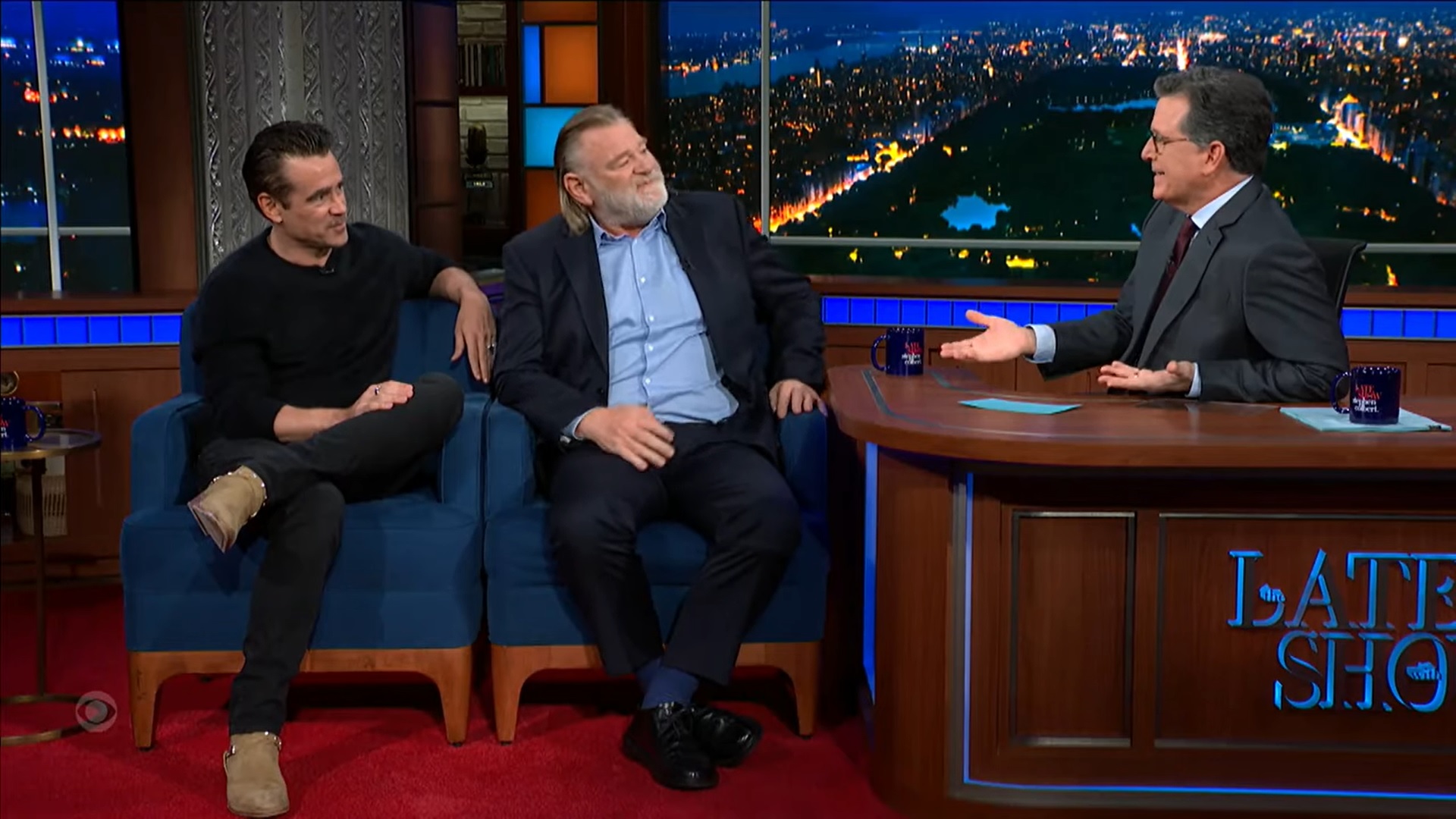 Colin Farrell e Brendan Gleeson em entrevista no The Late Show with Stephen Colbert