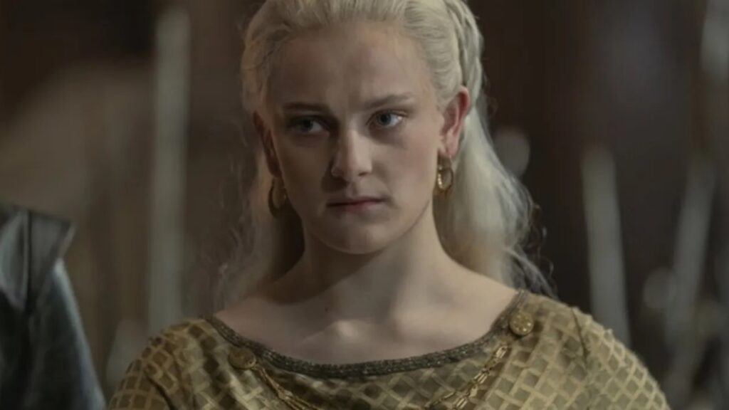 Phia Saban como Helaena Targaryen em A Casa do Dragão (Reprodução / HBO)